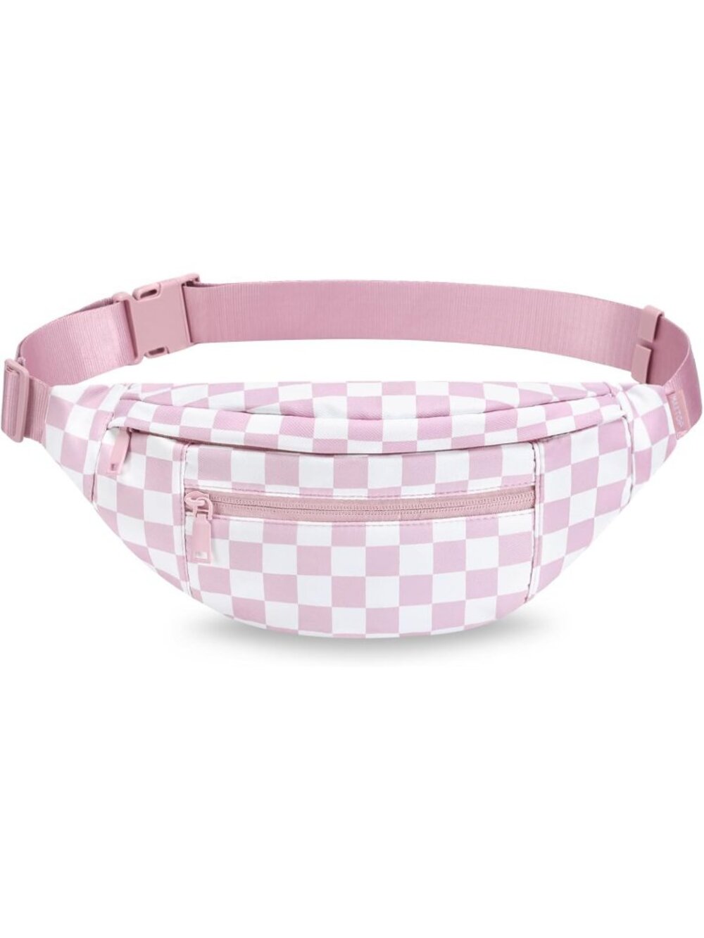Men's Checkered-Rose Large Crossbody Fanny Pack With 4-Zip Belt Bag Waist Pack